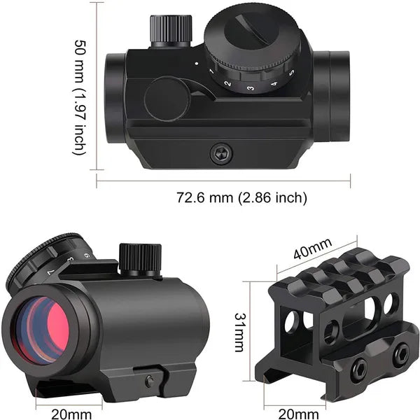 Tactical Reflex Sight Red Green Lighting Reticle Holographic Projected Red Dot Sight Airgun Scope Hunting 11mm/20mm Rail Mount