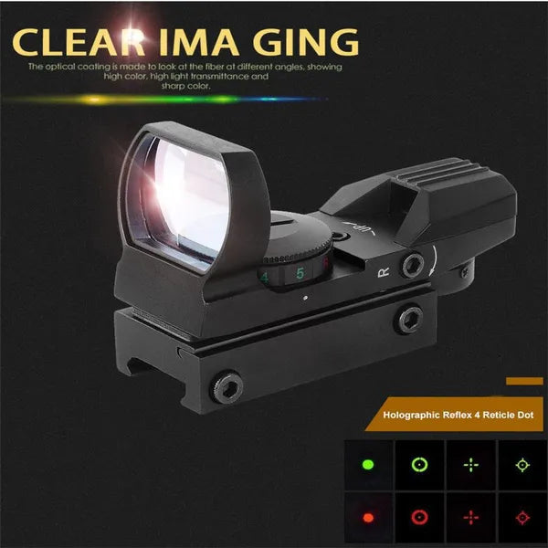 Tactical Reflex Sight Red Green Lighting Reticle Holographic Projected Red Dot Sight Airgun Scope Hunting 11mm/20mm Rail Mount