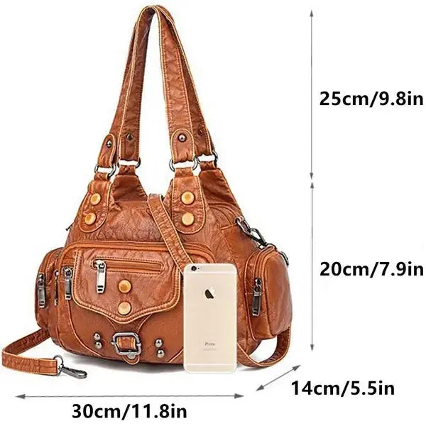Women's Leather Handbag - Shoulder Crossbody Bag-Fashion Purse BEYOND INTERNATIONAL TRADE