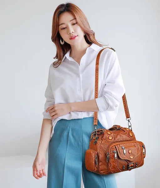 Women's Leather Handbag - Shoulder Crossbody Bag | Fashion Purse
