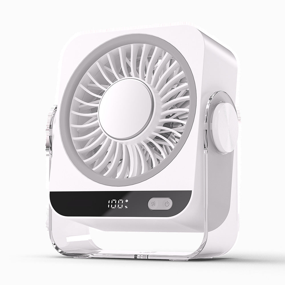 Rechargeable USB Desk Fan | 5-Speed Quiet Portable Fan with Cooling & Digital Display