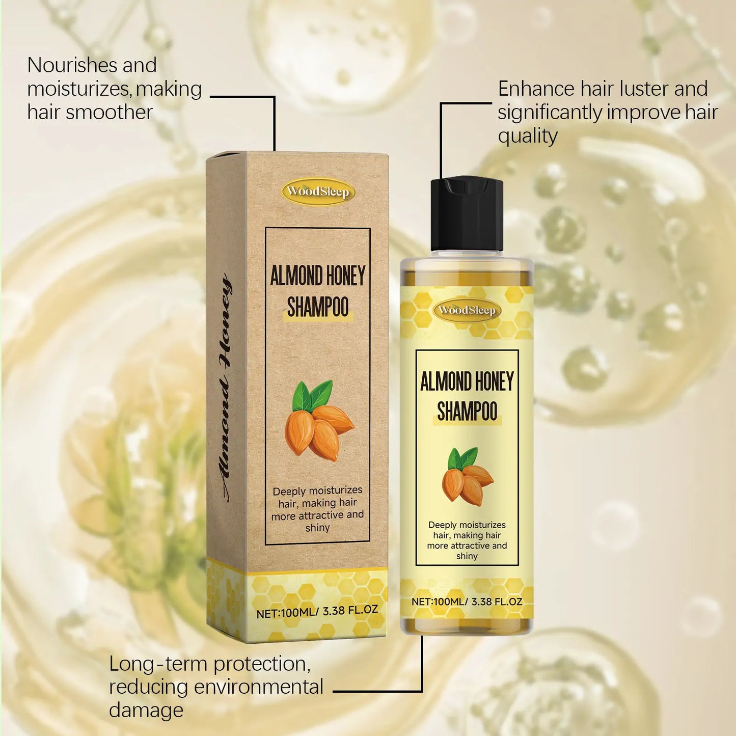 Almond Honey Shampoo – Nourishing Care for Silky, Shiny & Voluminous Hair