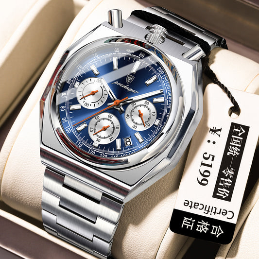 Men's Retro Waterproof Luminous Quartz Watch | Steel Band Casual Wristwatch P897