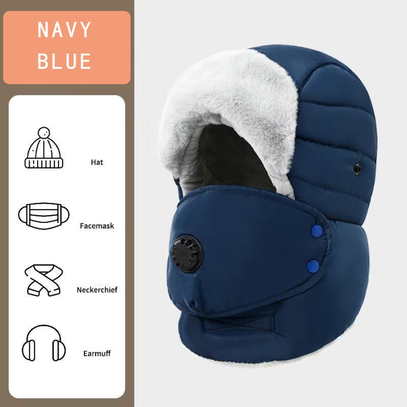 NEW ARRIVAL UNIVERSAL WARM FLEECE WINDPROOF SNOW-PROOF WATERPROOF CAP FOR HEAD FACE AND NECK PROTECTION FULLY PROTECTIVE OUTDOOR CYCLING HELMET