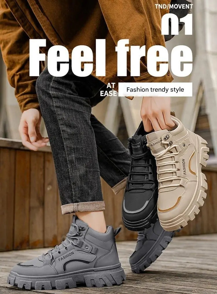 Hidden Height Increase Tactical Boots - Men's Fashion Platform Sneakers