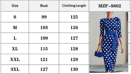 Women's Elegant Polka Dot Bodycon Midi Dress | Cross-Tie Slim Fit Party Dress