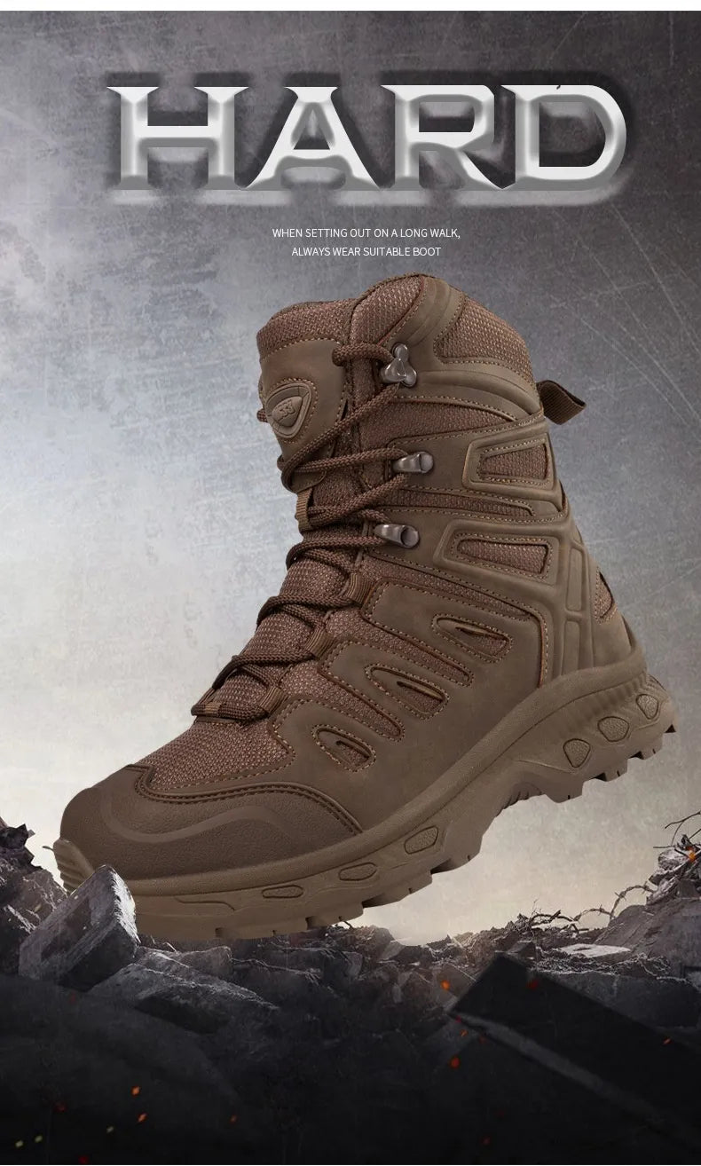 Men's Mid-Top Outdoor Hiking Boots | Anti-Slip Rubber Sole Trekking Shoes EU 39-47