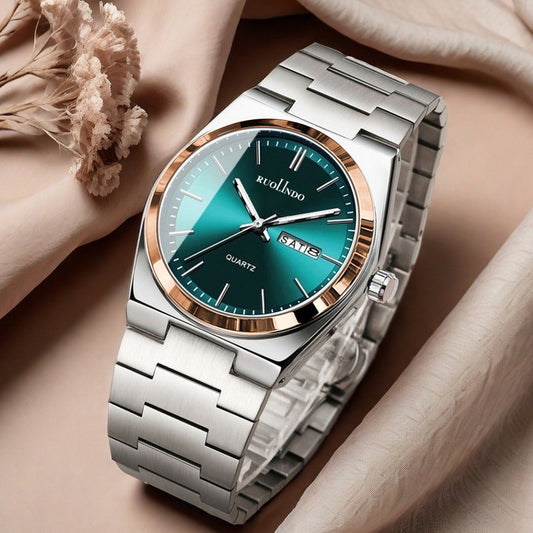 Men's Ultra-Thin Quartz Watch - Stainless Steel Butterfly Clasp, Calendar & Weekday Display