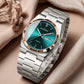 Men's Ultra-Thin Quartz Watch - Stainless Steel Butterfly Clasp, Calendar & Weekday Display