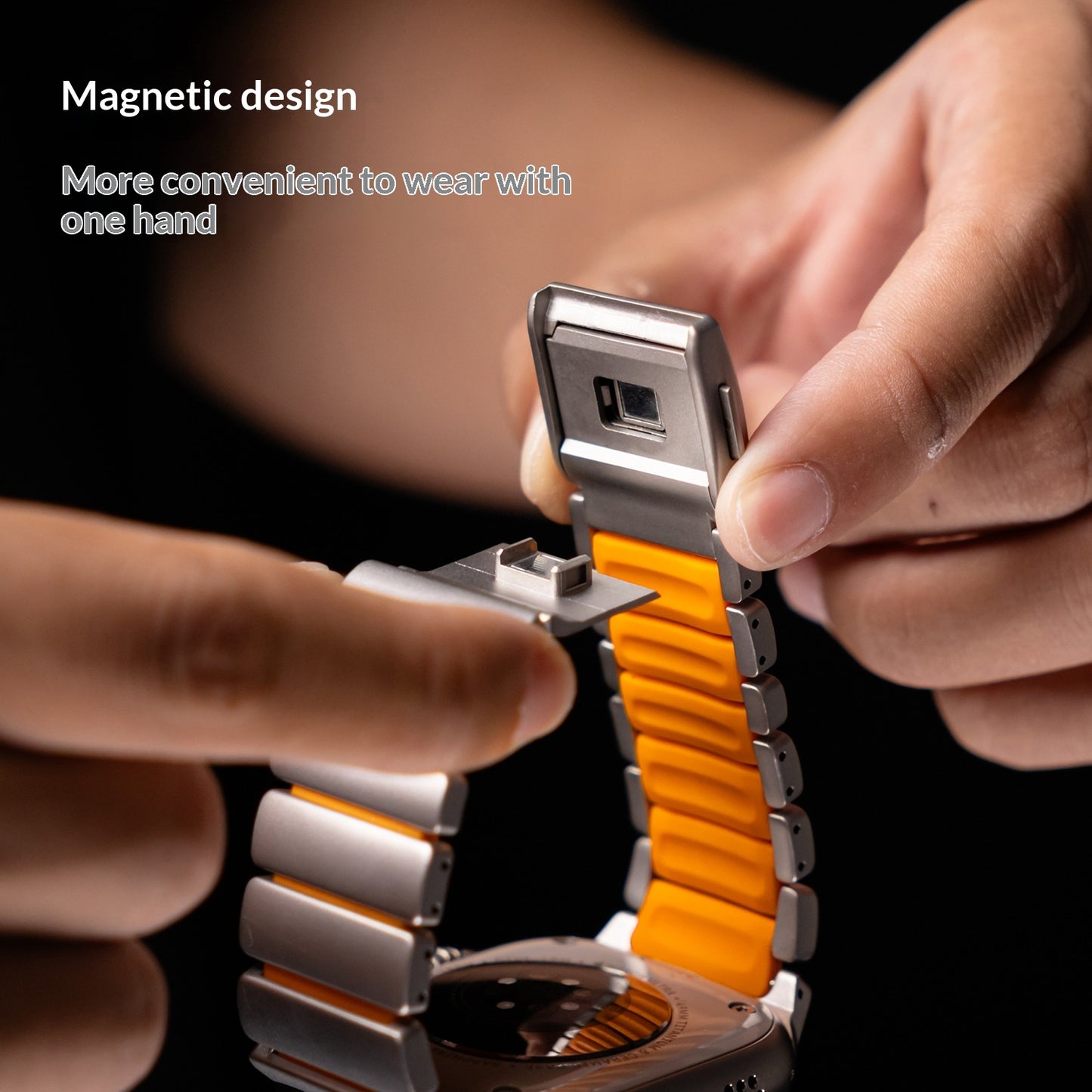 Titanium Metal Magnetic Clasp Watch Strap for Apple Watch Ultra 3 | 42/44/45/46/49mm