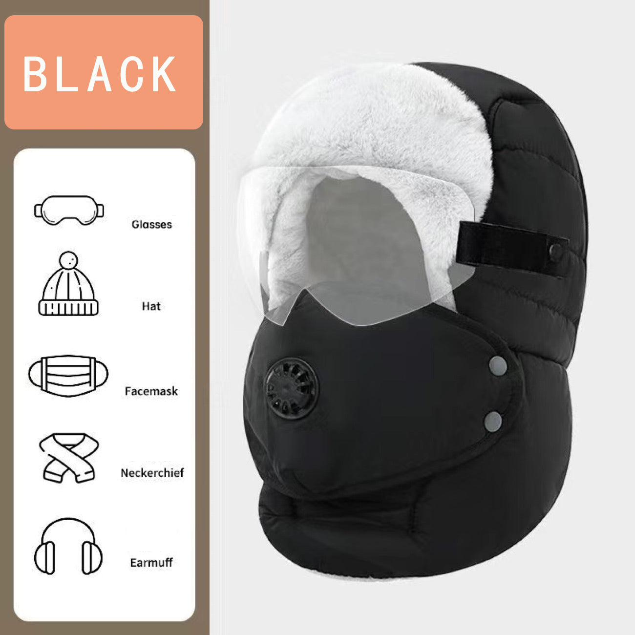 NEW ARRIVAL UNIVERSAL WARM FLEECE WINDPROOF SNOW-PROOF WATERPROOF CAP FOR HEAD FACE AND NECK PROTECTION FULLY PROTECTIVE OUTDOOR CYCLING HELMET