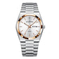 Men's Ultra-Thin Quartz Watch - Stainless Steel Butterfly Clasp, Calendar & Weekday Display