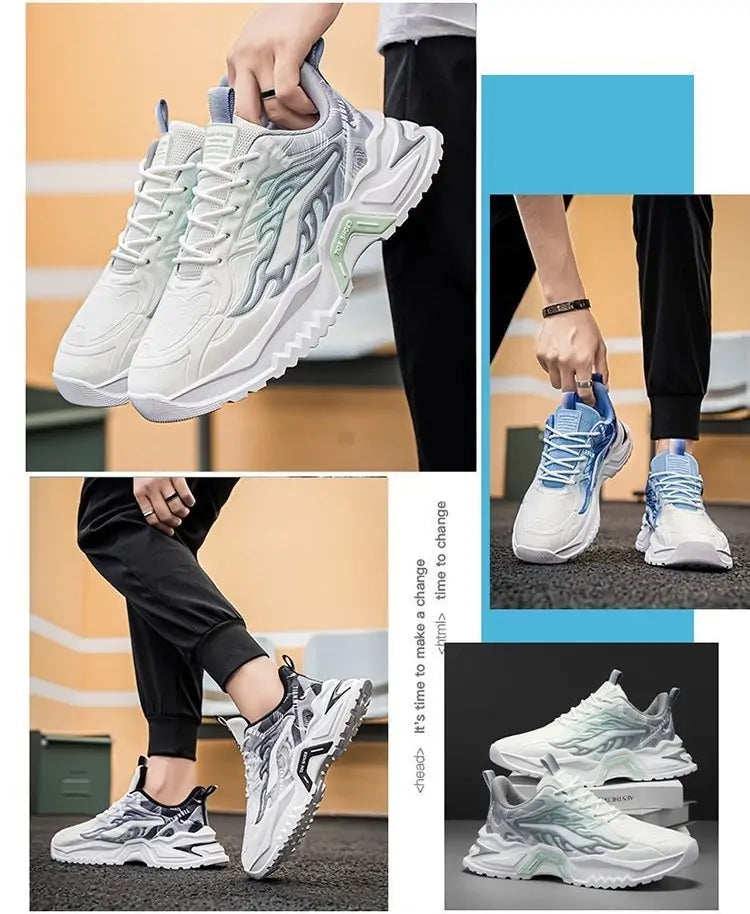 Trendy Casual Athletic Sneakers - Premium Comfort Sports Shoes with Wave Design