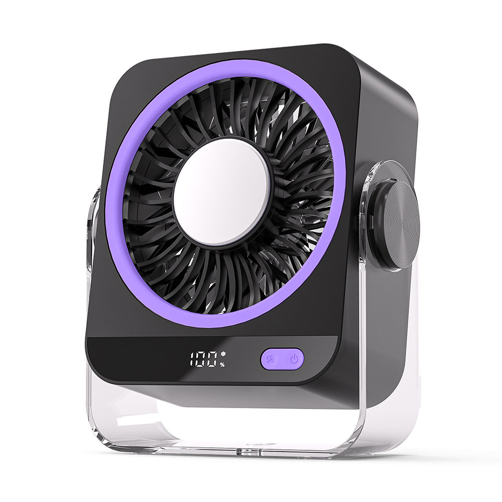 Rechargeable USB Desk Fan | 5-Speed Quiet Portable Fan with Cooling & Digital Display