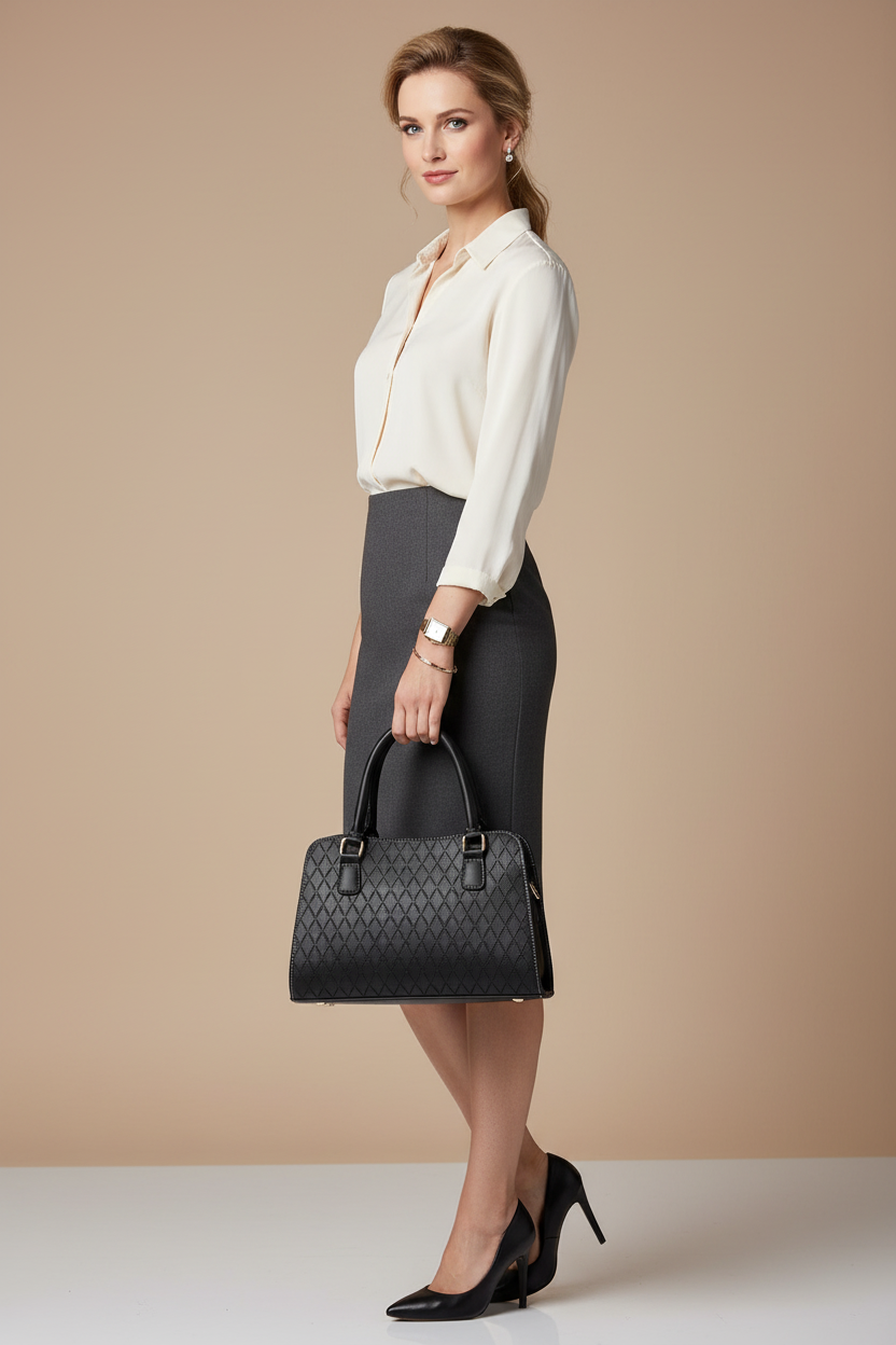 黑色手提包模特图