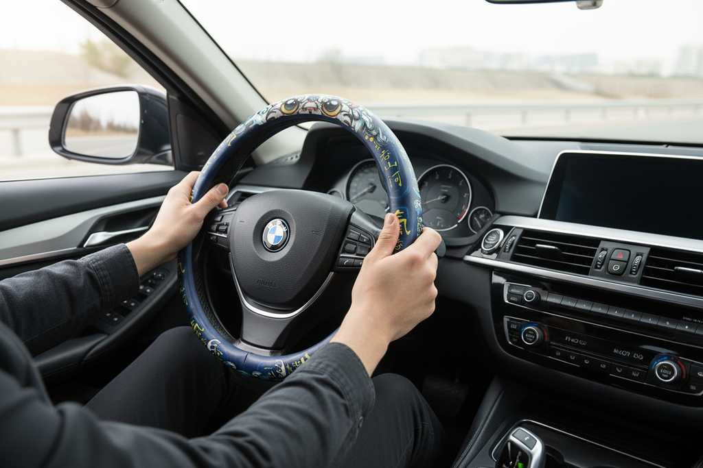 Oriental Cloud Pattern Steering Wheel Cover - Premium Car Interior Decor