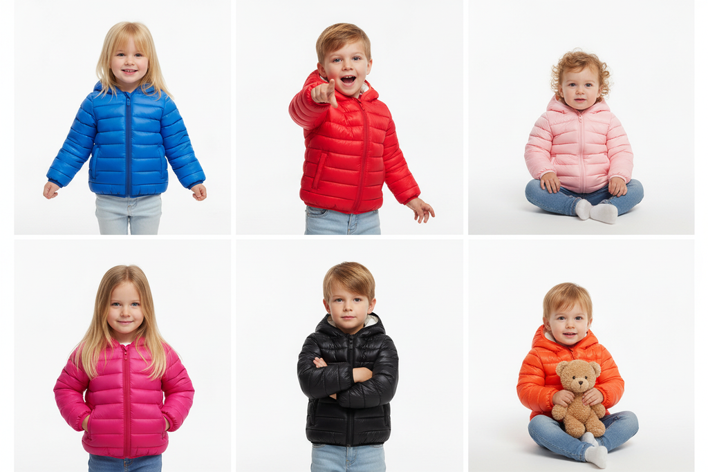 欧美模特儿童羽绒服