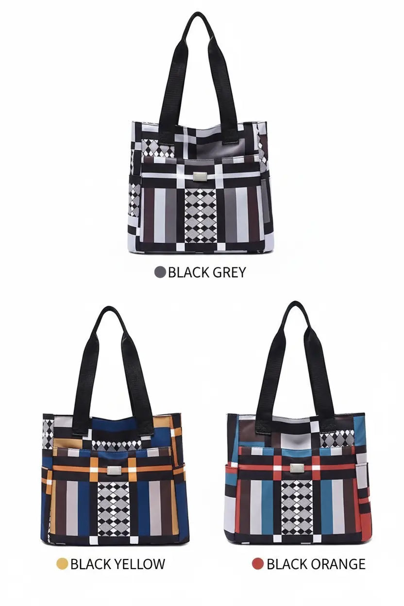Geometric Pattern nylon Tote Bag - Modern Design Shoulder Bag BEYOND INTERNATIONAL TRADE