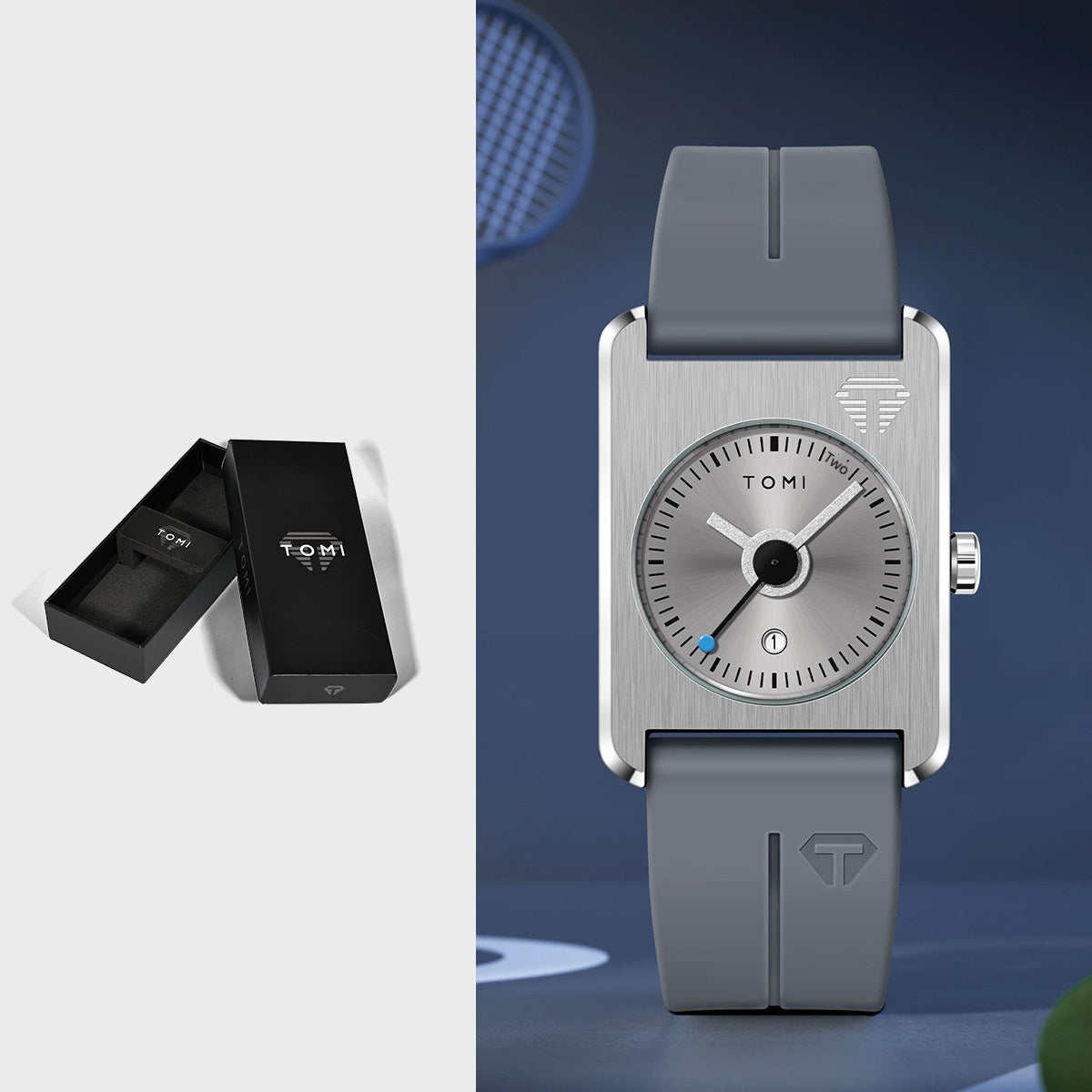 Square Calendar Quartz Watch for Men & Women | Sporty Alloy Case Wristwatch