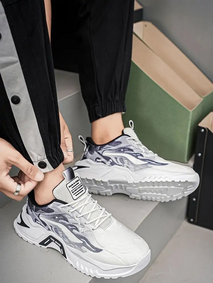 Trendy Casual Athletic Sneakers - Premium Comfort Sports Shoes with Wave Design