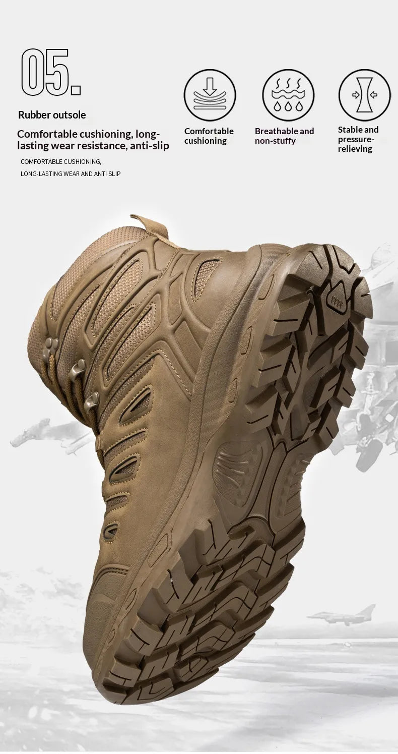 Men's Mid-Top Outdoor Hiking Boots | Anti-Slip Rubber Sole Trekking Shoes EU 39-47