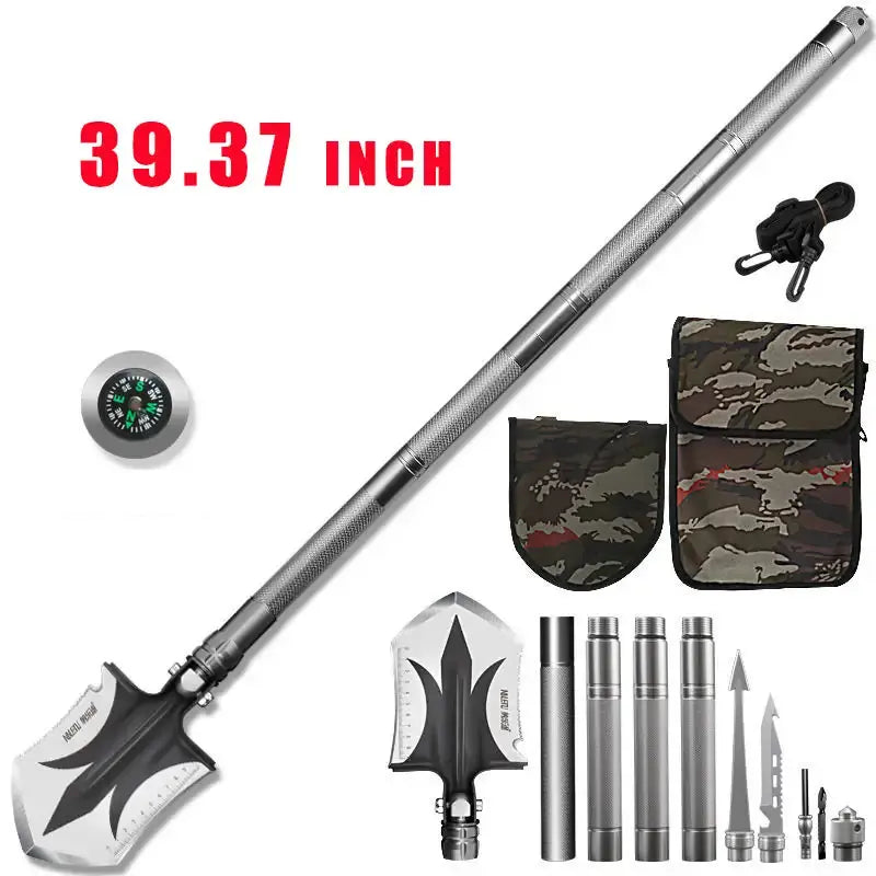 46.45" Stainless Steel Folding Survival Shovel Multi-Tool Kit BEYOND INTERNATIONAL TRADE