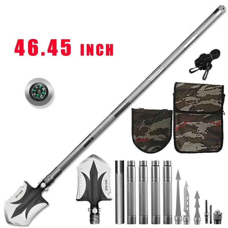 46.45" Stainless Steel Folding Survival Shovel Multi-Tool Kit BEYOND INTERNATIONAL TRADE