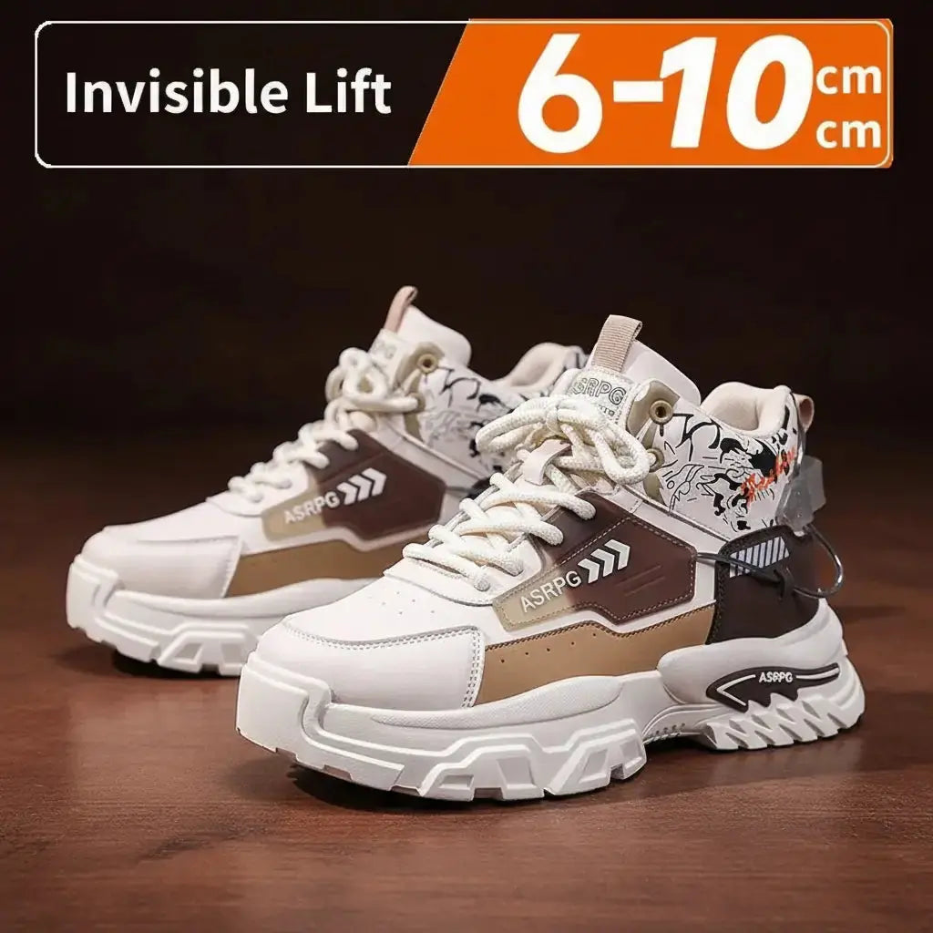 Retro chunky platform sneakers 6-10CM 90s streetwear style height boost
