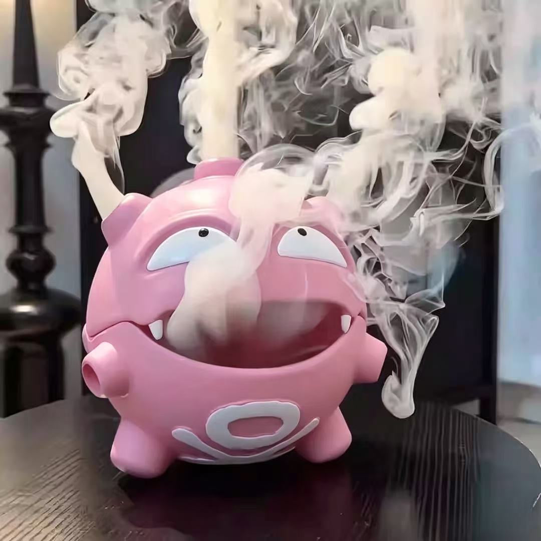 Koffing Multi-Functional Desktop Ornament, 3-in-1 Incense Burner, Ashtray & Storage Box, Cute Cartoon Figurine Home Decor Gift