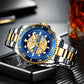 CURREN Men's Skeleton Quartz Watch – Two-Tone Stainless Steel Diver Style