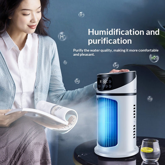 USB Mini Air Cooler Fan - Portable Desktop Cooling Fan with 6 Speed Settings
