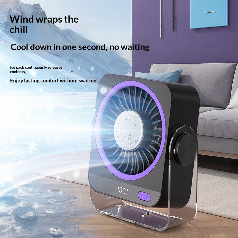 Rechargeable USB Desk Fan | 5-Speed Quiet Portable Fan with Cooling & Digital Display
