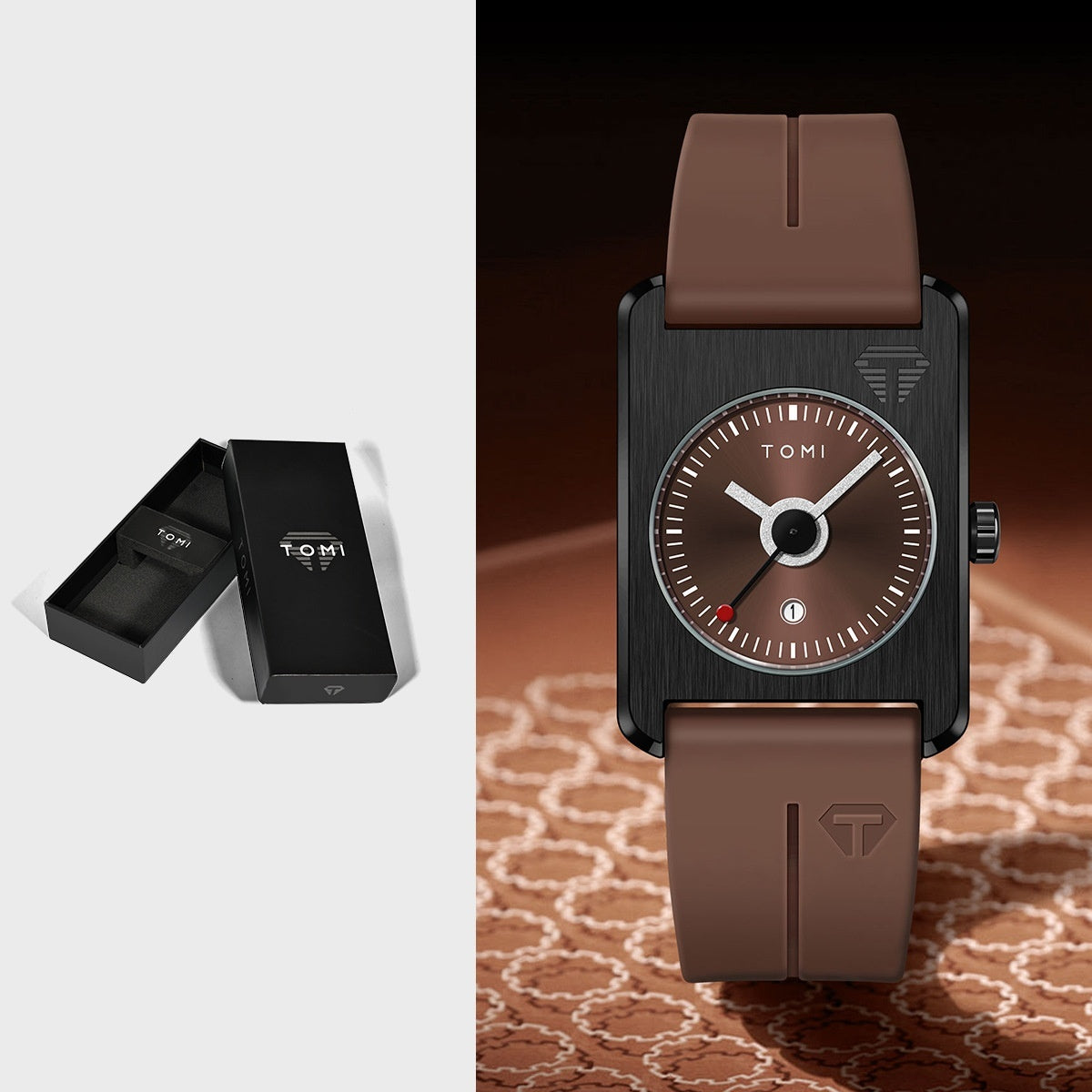 Square Calendar Quartz Watch for Men & Women | Sporty Alloy Case Wristwatch