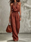 Women's Sleeveless Backless Halter Jumpsuit | Wide-Leg Lace-Up Onesie