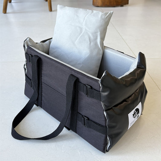 3-in-1 Leather Pet Carrier Bag | Dog Bed, Cat Carrier & Car Seat Mat for Pets 2–5kg