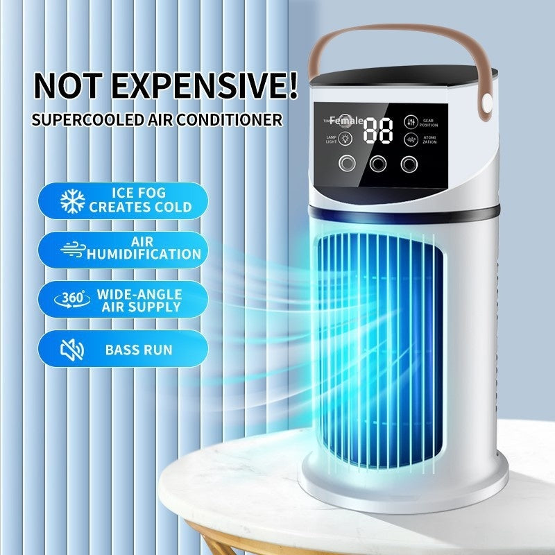 USB Mini Air Cooler Fan - Portable Desktop Cooling Fan with 6 Speed Settings