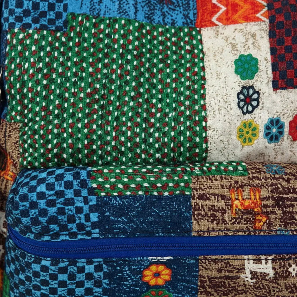 Nepalese Patchwork Backpack - Handmade Ethnic Graffiti Style Lightweight School Bag Nepalese Artisans