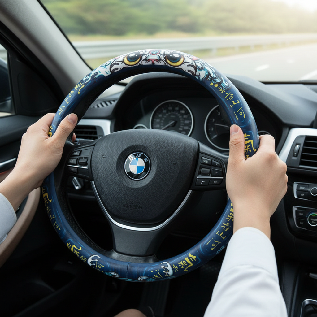 Oriental Cloud Pattern Steering Wheel Cover - Premium Car Interior Decor